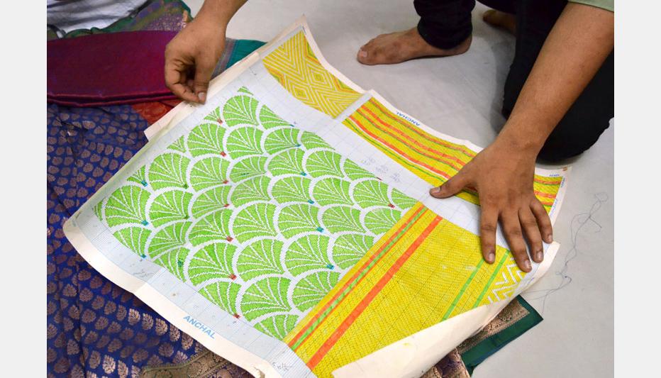 Intricately Designed Border Embroidery Art